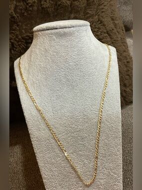 Midas: vintage from Turkey Classic 14k yellow gold Figaro link 22’ inch Chain .